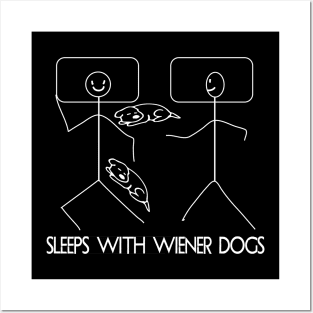 Sleeps with wiener dogs Posters and Art